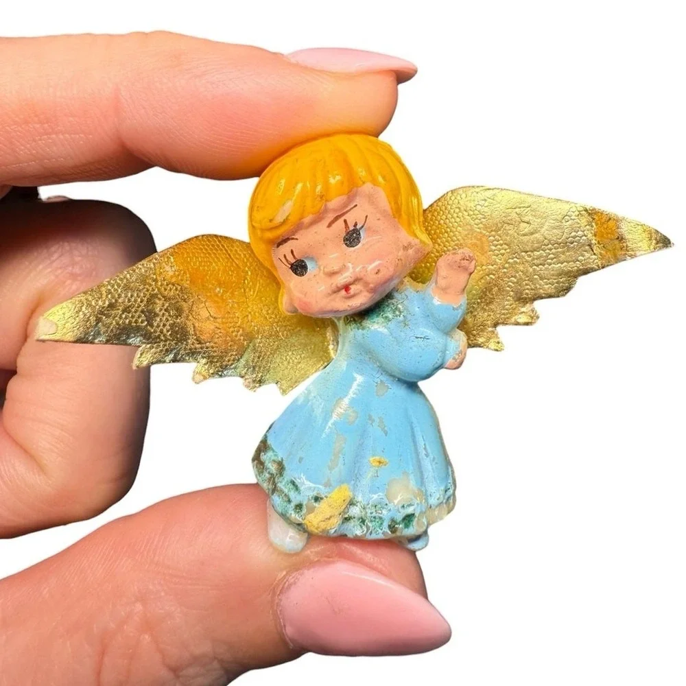 Vintage Mid-Century Modern MCM Christmas Angels Trio Miniature Celestial Kitschy